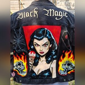 Handpainted Rockabilly Pin Up Jacket